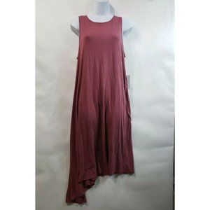Chelsea28 womens burgundy Sleeveless Asymmetrical Tank Side Tie Dress M NEW